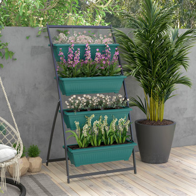 4 Tier Vertical Herb Garden - Self Draining, , For Outdoor & Indoor Pail Draining Plant Growth