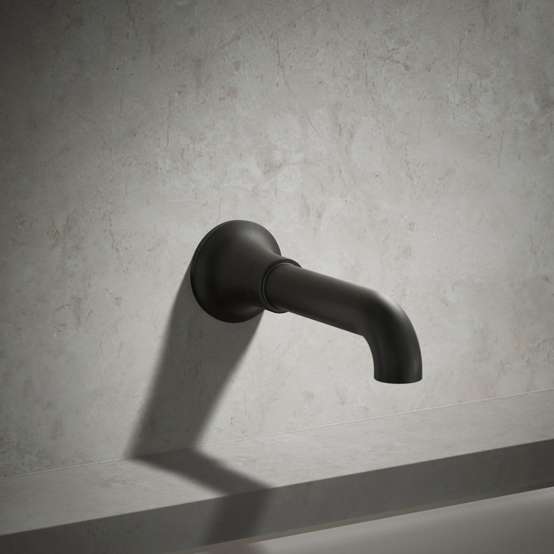 Tone Wall-Mount Non-Diverter Bath Spout, Matte Black