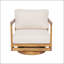 Méridienne d'extérieur pivotante, finition teck avec coussin beige