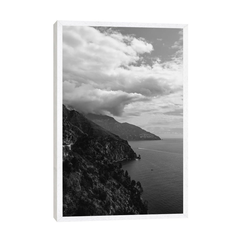 Amalfi Coast Drive XX by Bethany Young - Print on Canvas, 66.04cm H x 45.72cm W x 3.81cm D, White Framed