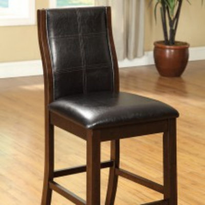 Myers Mathais Leather Upholstered Ladder Back Parsons Chair in Brown