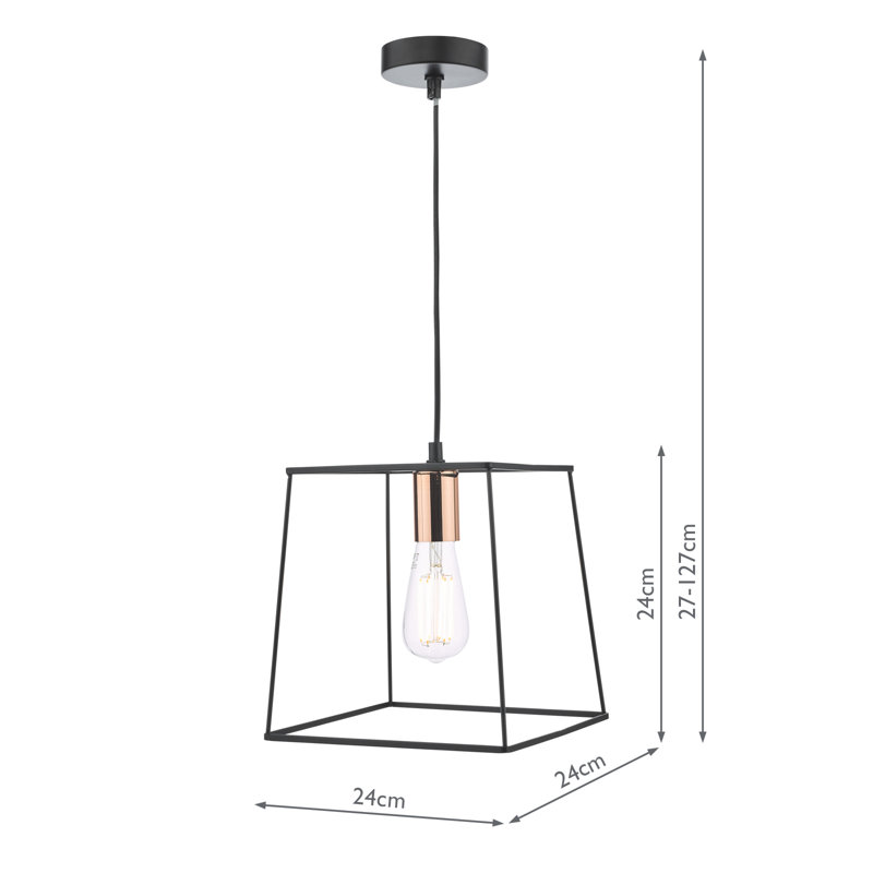 Lukka 1 - Light Single Pendant, Matt Black/Copper
