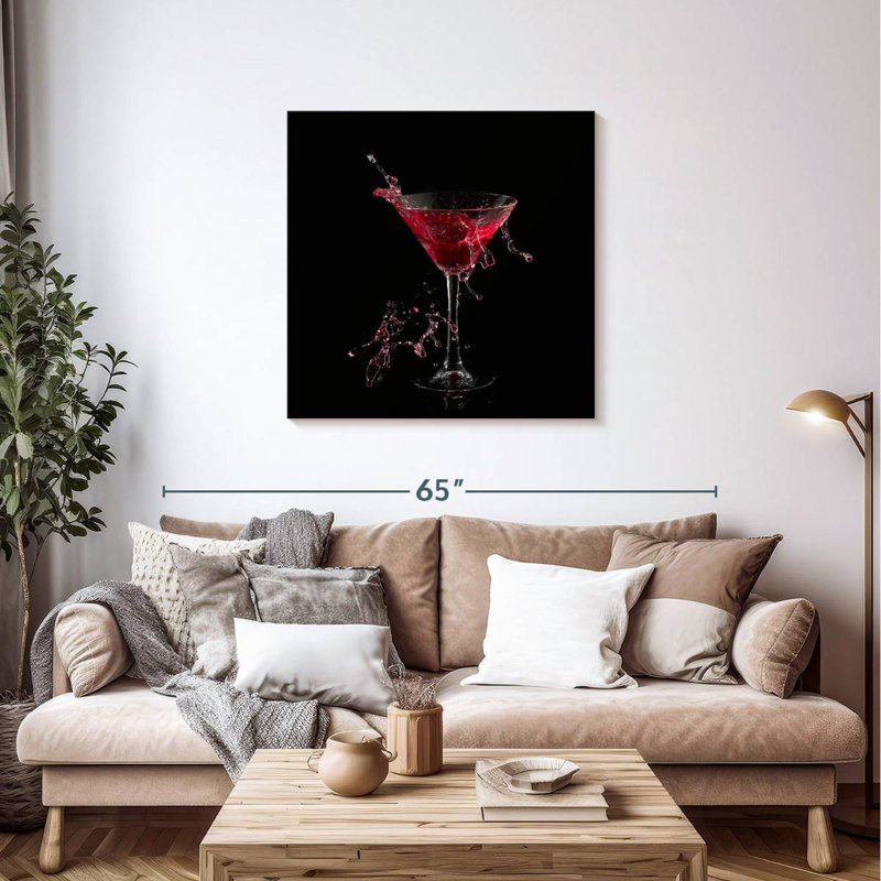Yarlin Red Martini Splash, 36" H x 36" W