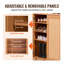 Range-chaussures en rotin, range-chaussures à 5 niveaux avec 2 portes et tablettes réglables