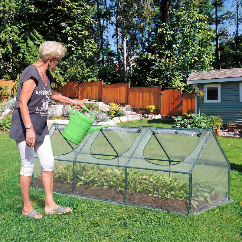 2.7x0.9x0.9m Mini Greenhouse with 3 Zipper Doors, Clear