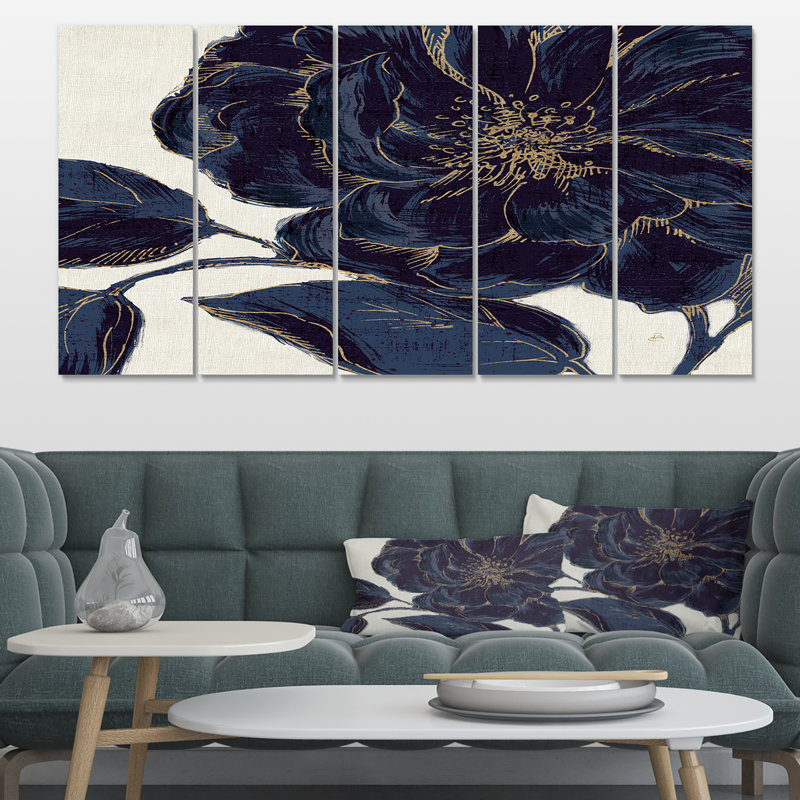 « dark rose gilded gold », peinture multi-pièces sur toile