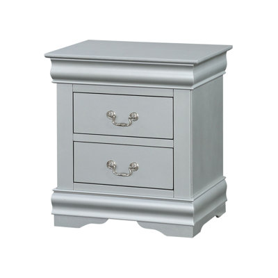 Louis Philippe III Platinum Finish Nightstand
