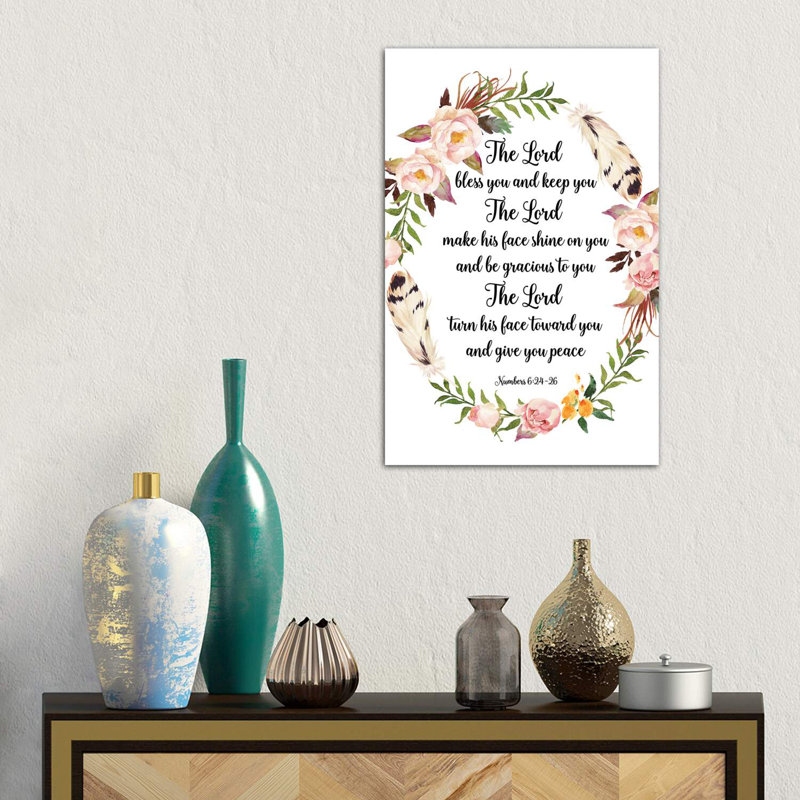 The Lord Bless You And Keep You by Eden Printables - Wrapped Canvas Painting, 66.04 cm H x 45.72 cm W x 3.175 cm D