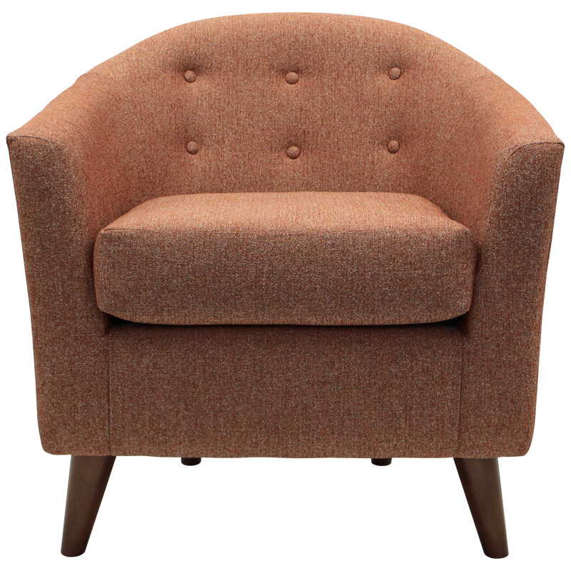 Fauteuil demi-tonneau en polyester capitonné de 30 po Navin, Mélange de polyester automne Terrace