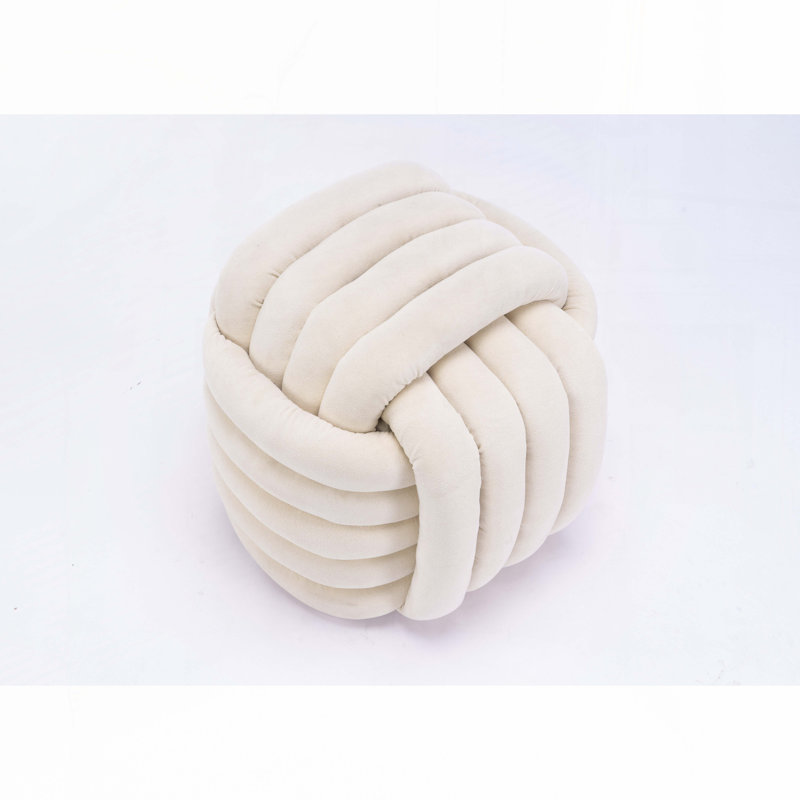 Ottoman Makeup Stool Footstool, Beige Chenille