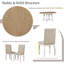 Ensemble de table de salle à manger pour 4, 5 pièces Table de salle à manger extensible ronde en bois et 4 chaises de salle à manger rembourrées, bois de chêne naturel