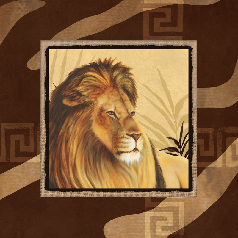 Lion Head - Wrapped Canvas Print, 30cm H x 30cm W x 3.8cm D x 3.8cm D
