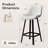 Bar Stools Set of 6, 26 Inch Barstools with Metal Legs, White Leather Farmhouse Upholstered Counter Height Bar Stool for Kitchen, Dining, Bar-1973233775-1973233747