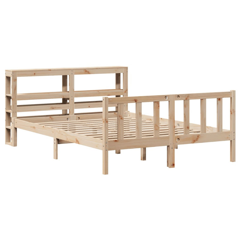Bed Frame, European Kingsize (160 x 200 cm), Brown