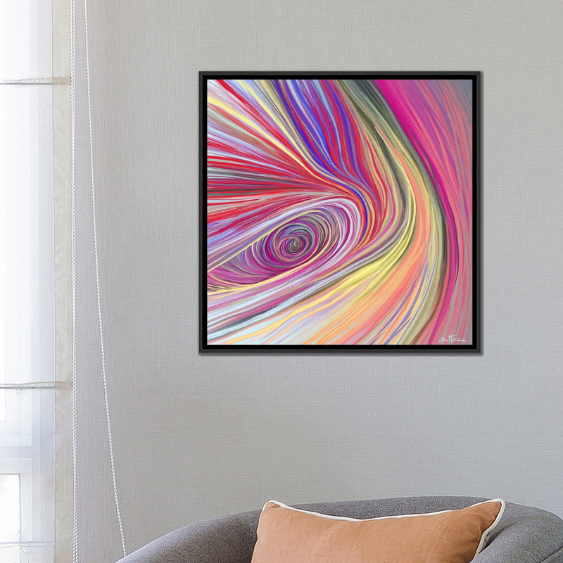 « pure abstract bis », impression sur toile tendue, Toile encadrée noire, Pas de tapis, H 18 po x l 18 po x P 1,5 po