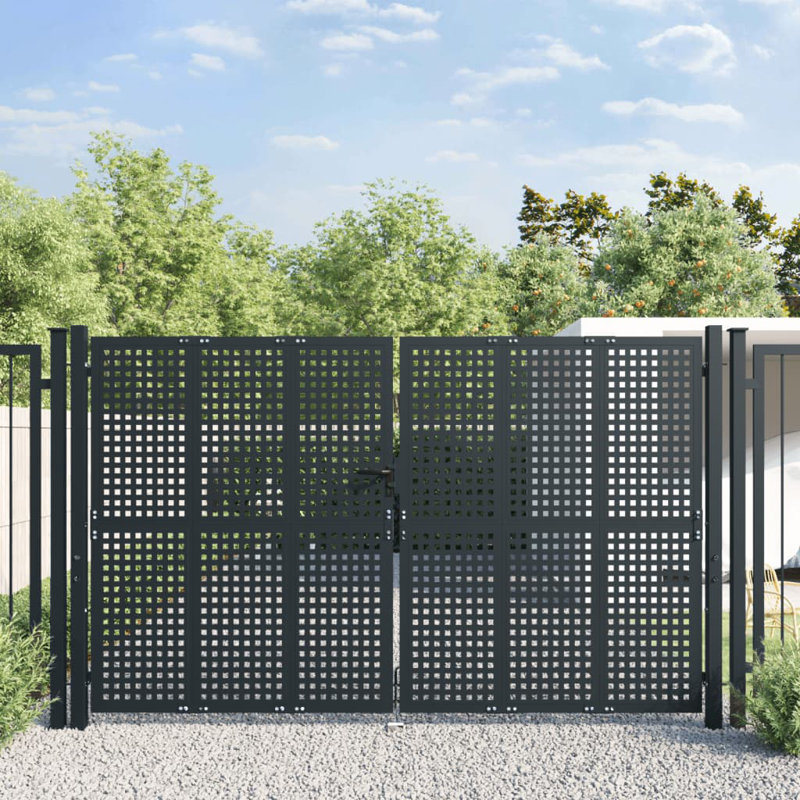 Ebern Designs Garden Gate Anthracite , 300cm H x 250cm W x 2.4cm D