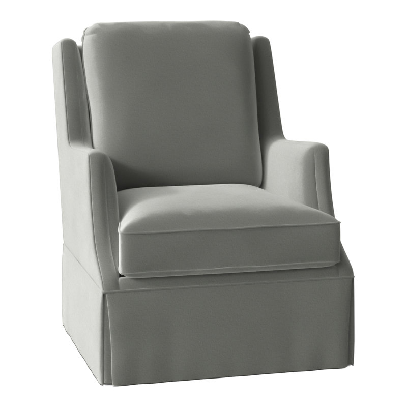 Savannah Linen Boucle Swivel Wingback Chair, Pewter (9953 65)