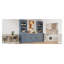 Armoire de cuisine autoportante moderne avec tablettes réglables et rangement en bois aggloméré gris TopMAX pour la nourriture et les fournitures