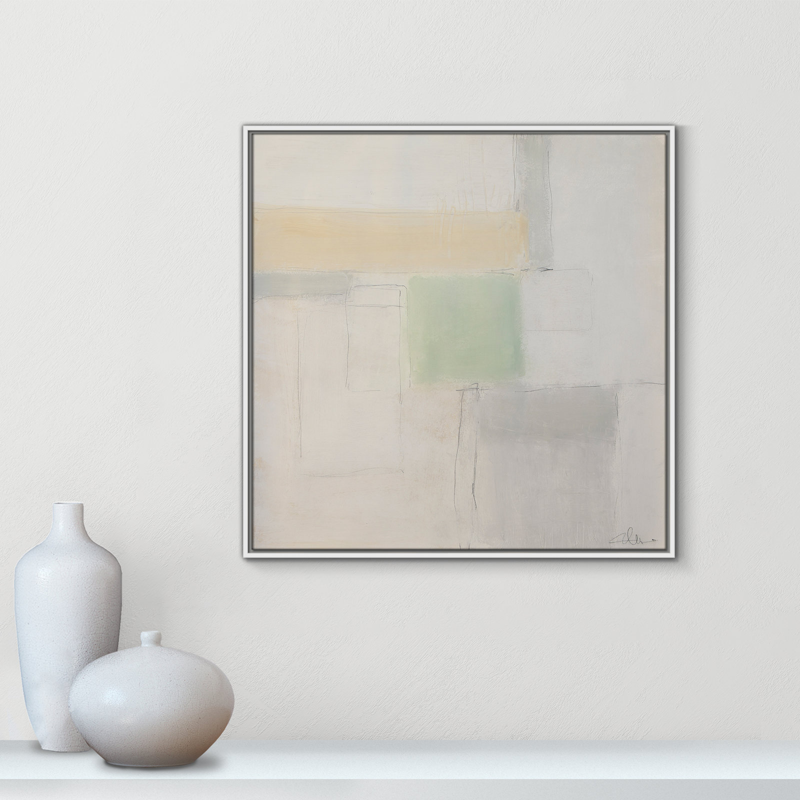 Veasey "Powder Room Whispers-I" Print, 31.5" H x 31.5" W x 2" D, White Framed