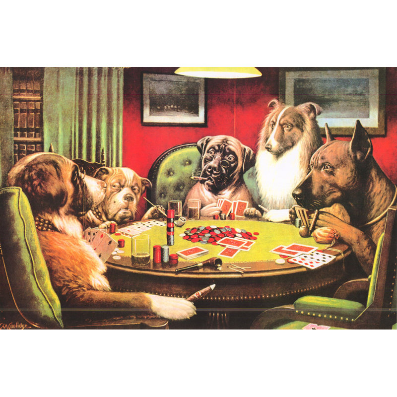 Chiens jouant au poker un bluff audacieux