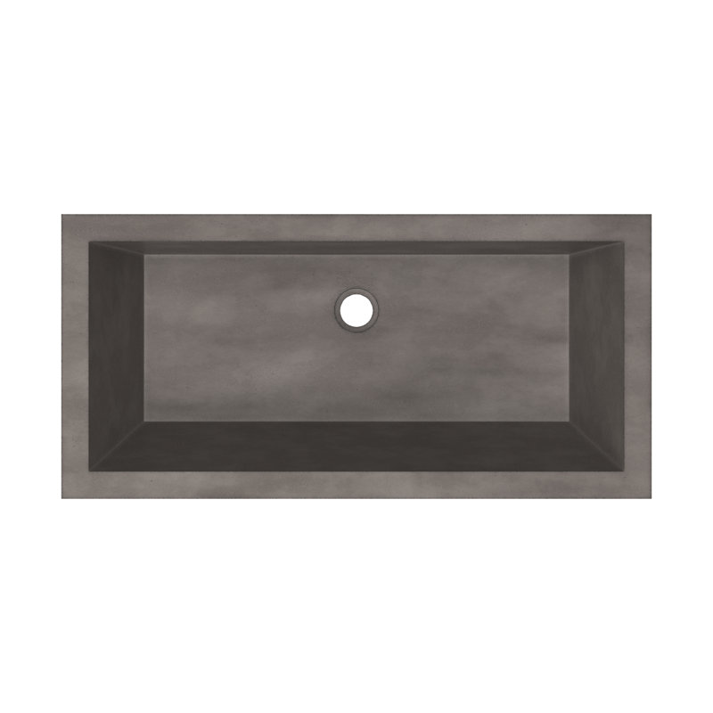 Arcata 30" Undermount Concrete Trough Bathroom Sink, Slate