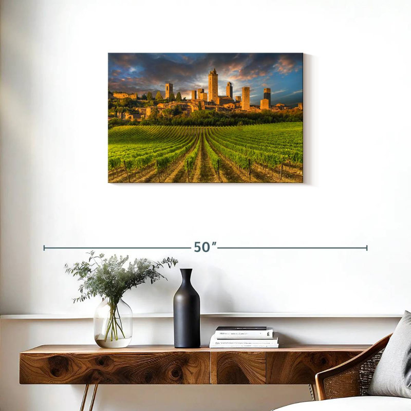 Ravi San Gimignano Sunset, 20" H x 30" W