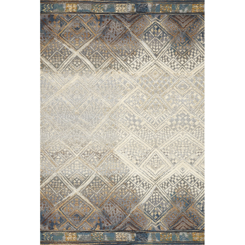 Tapis abstrait brun Amesha, Rectangle 2 pi 5 po x 4 pi
