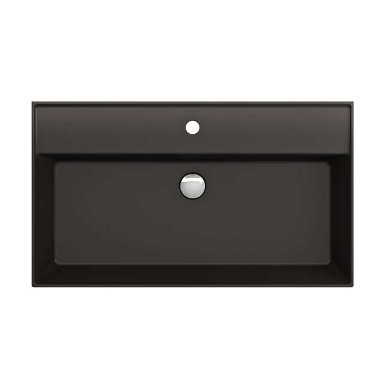BOCCHI Milano 18.3'' Fireclay Rectangular Bathroom Sink with Overflow