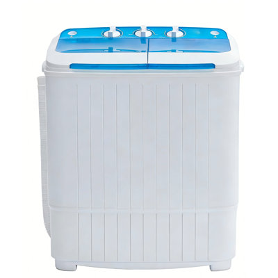 17.6 lbs Portable Twin Tub Washing Machine with Built-In Drain Pump