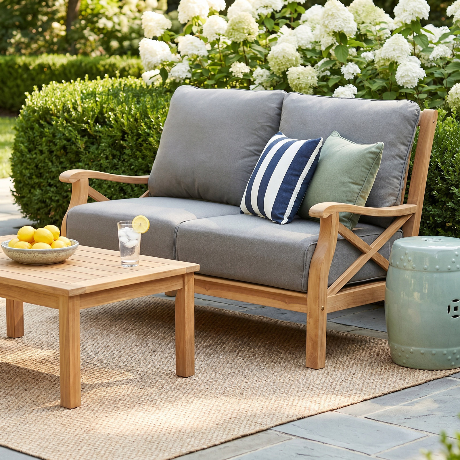 Malena 52" Teak Patio Loveseat
