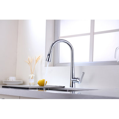 Pull Down Single Handle  Kitchen sink Faucet in Chrome