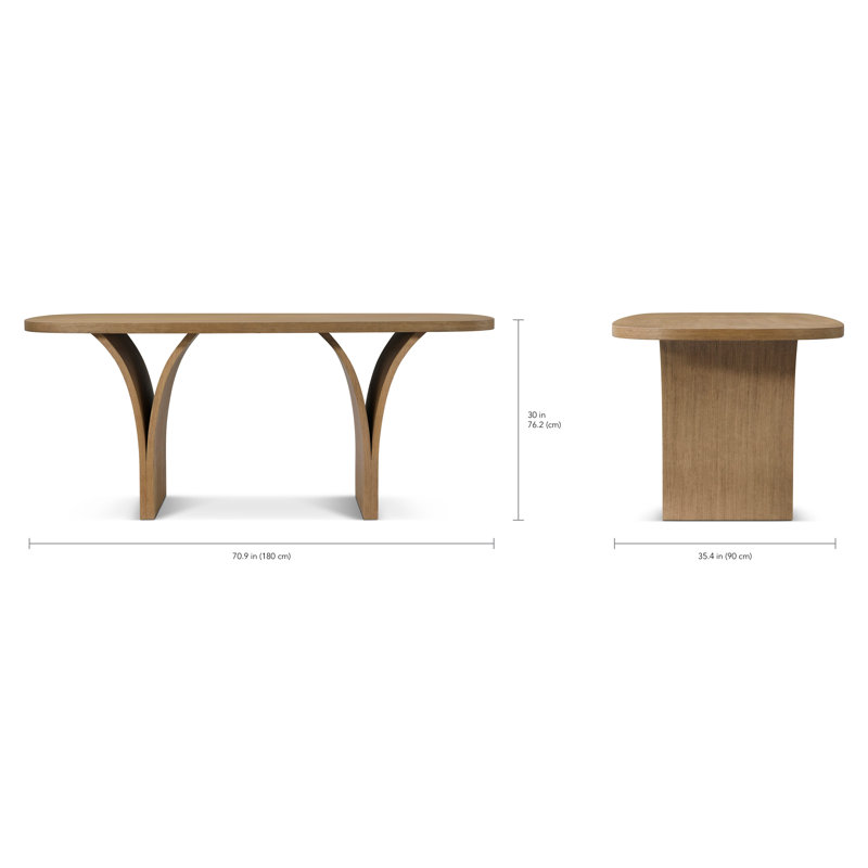 Seoul Dining Table, Natural, 30" H x 70.87" L x 35.43" W
