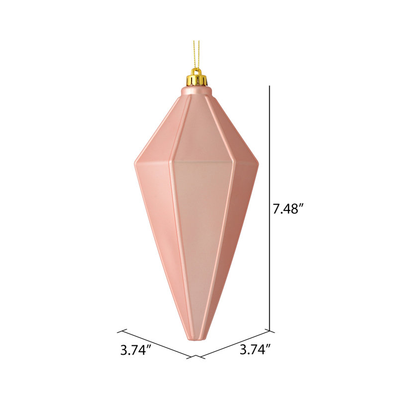 Ornement de lanterne 7 po, Mate or rose