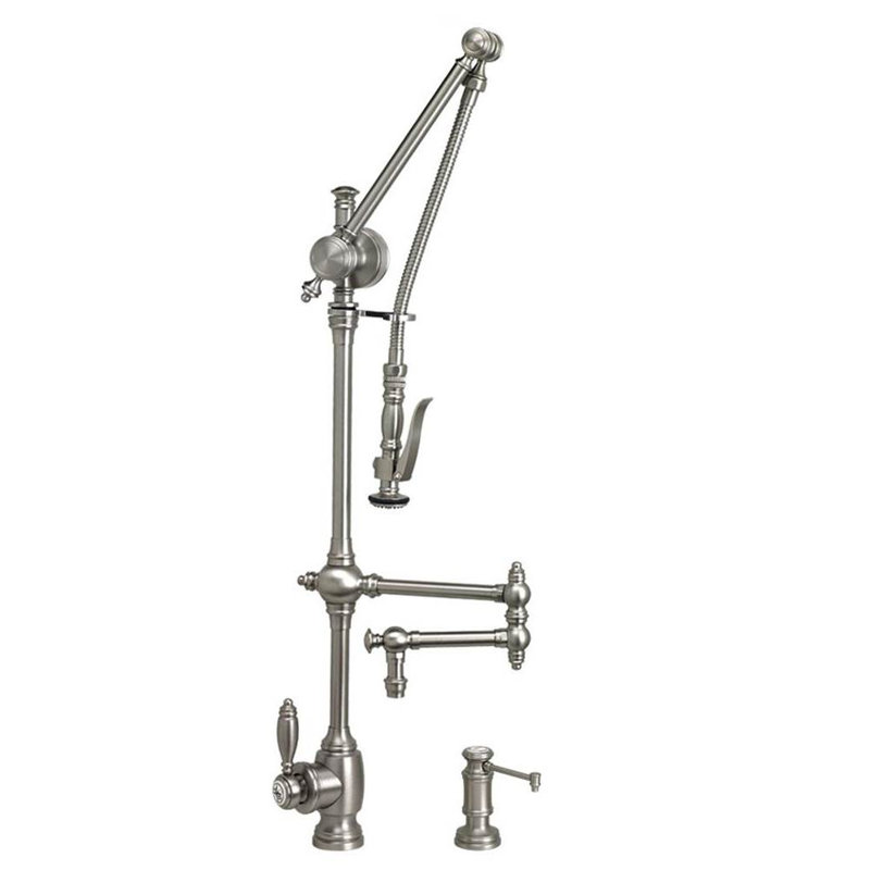 Gantry Kitchen Faucet, Antique Brass, Without Soap Dispenser