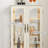 Eyisean 47" Curio Cabinet, Vintage Glass Display Cabinet with 3-Tier Adjustable Glass Shelves, Acrylic Mirrored Back Pane, Light Blub Included, Elegant Design China Cabinet for Living Room, Study Room, Kitchen-559557685