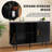47" Sideboard Buffer Cabinet with Fluted Slide Doors, Tambour Storage Cabinet with Adjustable Shelves-884969665