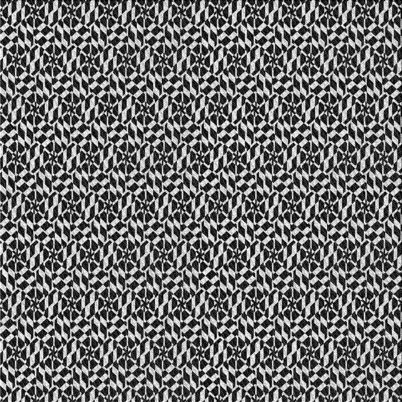 Tapis noir/blanc à motifs, Carré 6 pi