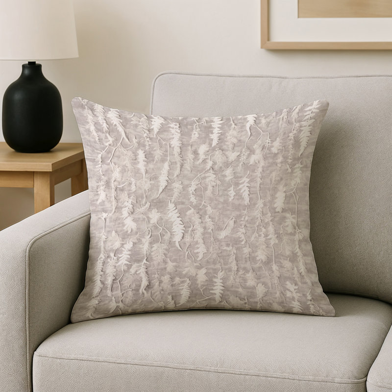 Coussin décoratif intérieur et extérieur Modern, Gris abstrait 168, Carré 18 po