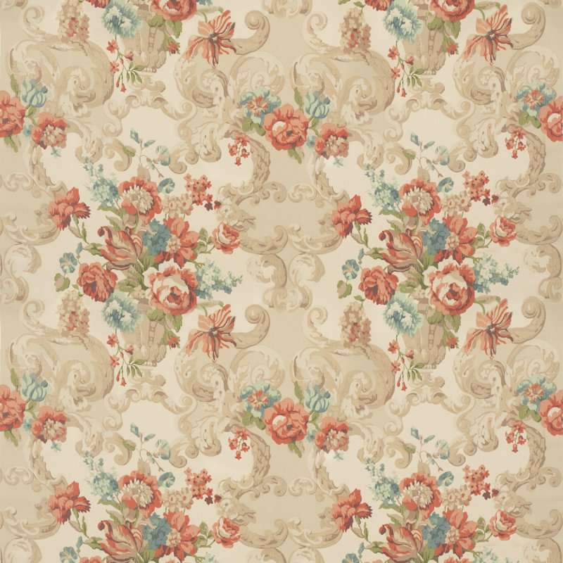 Icons Rococo 100% Cotton Performance Fabric, Red/Green