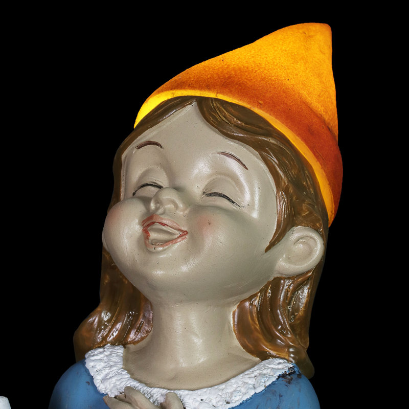 Exhart Solar Good Time Gals Drinking Wine Gnomes, 5 by 9 Inches