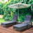 Kloss Outdoor Metal Chaise Lounge with Table , Cushion Included-626009554-573405814