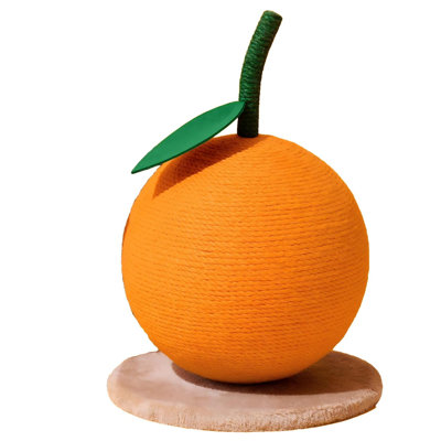Grattoir orange pour chat, griffoir mignon avec corde de jute, griffoir vertical pour chat d'intérieur et chaton, boule gratteuse pour chat