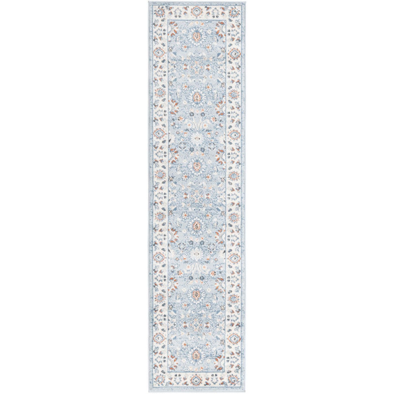 Tapis de couloir contemporain bleu turquoise Aden, Tapis de couloir 2 pi x 8 pi