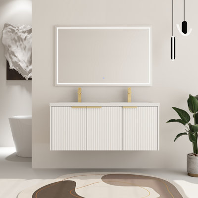 Larchdale 48'' Double Bathroom Vanity Set with Resin Sink Top