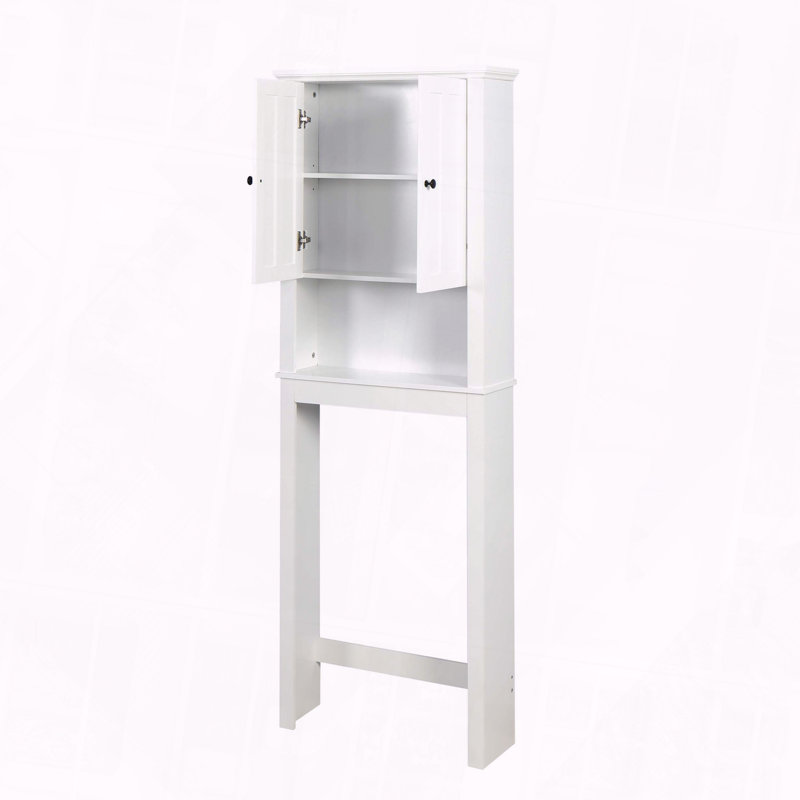 Armoire de rangement pour salle de bain en bois au-dessus de la toilette