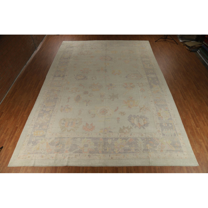 Tapis turc vert Oushak 14 x 20