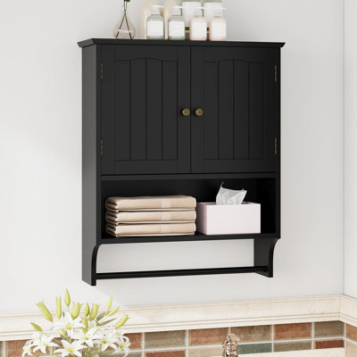 Bathroom Wall Cabinet with Towel Rack