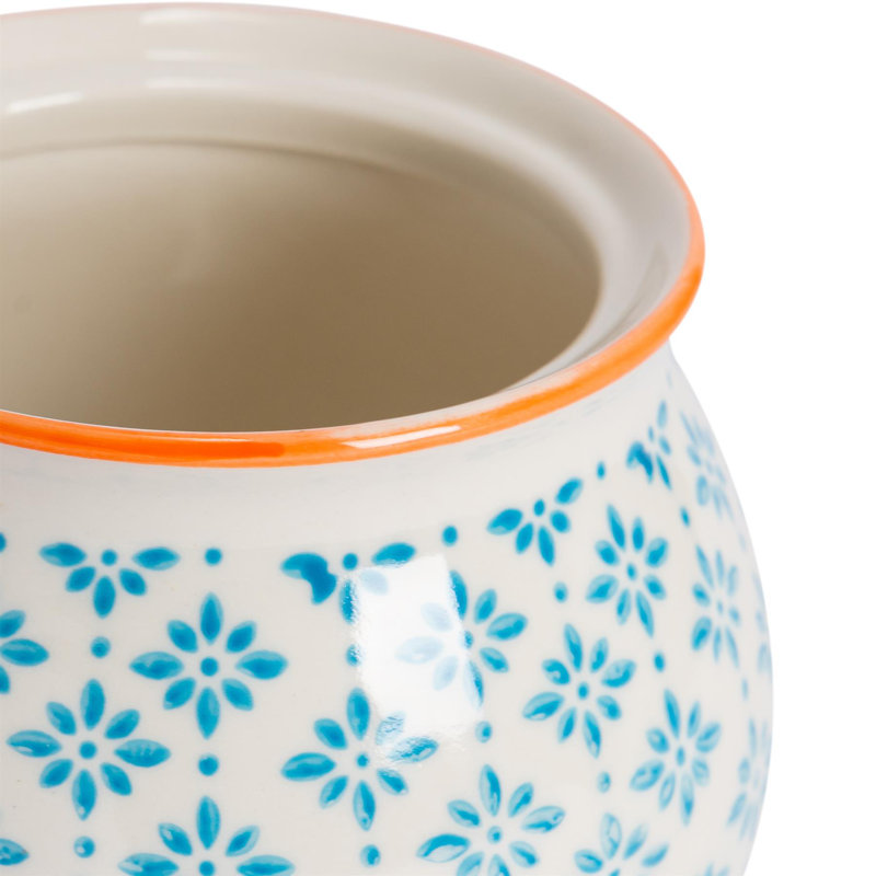 Nicola Spring - Hand-Printed Sugar Bowl - Blue