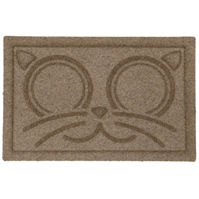 WaterHog® Kitty Face 12 in. x 18 in. Indoor Outdoor Cat Bowl Feeder Mat
