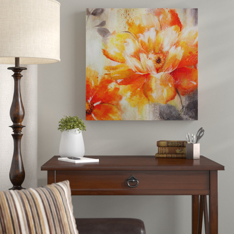 « orange broyage ii »-impression sur toile tendue, H 16 po x l 16 po x P 1,5 po